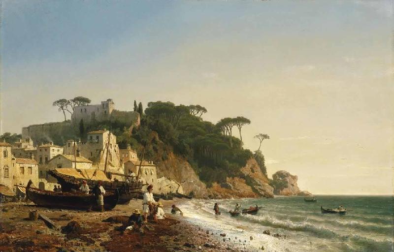 Andreas Achenbach Porto Venere am Ligurischen Meer France oil painting art